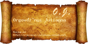 Orgoványi Julianna névjegykártya